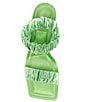 Color:Apple Green - Image 5 - Vanya Matte Satin Scrunched Square Toe Dress Sandals