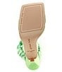 Color:Apple Green - Image 6 - Vanya Matte Satin Scrunched Square Toe Dress Sandals
