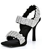 Color:Black - Image 4 - VanyaTwo Scrunched Rhinestone Embellished Dress Sandals