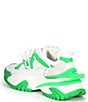 Color:White/Gimme Green - Image 3 - Venus Chunky Lace-Up Rhinestone Charm Retro Sneakers