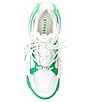 Color:White/Gimme Green - Image 5 - Venus Chunky Lace-Up Rhinestone Charm Retro Sneakers