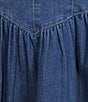 Gianni Bini Violet Scoop Neck Sleeveless Stretch Denim A-Line Mini Dress, Color:Dark Wash - Image 3