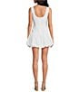 Gianni Bini Vitasta Square Neck Embroidered Cotton Bubble Hem Mini Dress, Color:White - Image 2