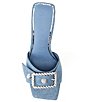 Color:Medium Blue - Image 5 - Vonn Denim Buckle Detail Hardware Slide Sandals
