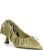 Gianni Bini Warrick Leather Fringe Slingback Pumps - Image 1
