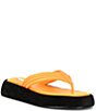 Color:Citro Orange - Image 1 - Wesley Leather Thong Platform Sandals