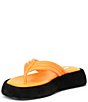 Color:Citro Orange - Image 4 - Wesley Leather Thong Platform Sandals