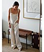 Color:Cream - Image 5 - x Caelynn Bell Allie Satin Trouser Pant