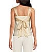 Color:Taupe/Cream - Image 2 - x Caelynn Bell Allie Satin Two-tone Scoop Neck Blouse