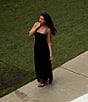 Color:Black - Image 6 - x Caelynn Bell Bella Lace Sleeveless Long Slip Dress