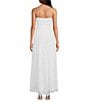 Color:White - Image 2 - x Caelynn Bell Mary Satin Chiffon V-Neck Sleeveless Drop Waist Maxi Dress