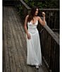 Color:White - Image 4 - x Caelynn Bell Mary Satin Chiffon V-Neck Sleeveless Drop Waist Maxi Dress