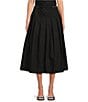Color:Black - Image 2 - x Caelynn Bell Miller Cotton Blend Cut Out Button Waist Midi Skirt