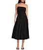 Color:Black - Image 4 - x Caelynn Bell Miller Cotton Blend Cut Out Button Waist Midi Skirt