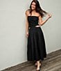 Color:Black - Image 6 - x Caelynn Bell Miller Cotton Blend Cut Out Button Waist Midi Skirt