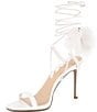 Color:White - Image 4 - x Caelynn Bell Papillon Fabric Flower Ankle Wrap Dress Sandals