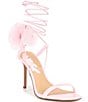 Color:Ballet Slipper - Image 1 - x Caelynn Bell Papillon Leather Flower Ankle Wrap Dress Sandals