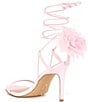 Color:Ballet Slipper - Image 3 - x Caelynn Bell Papillon Leather Flower Ankle Wrap Dress Sandals