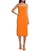 Color:Sunset - Image 2 - x Caelynn Bell Tori Crepe Side Button Cut Out Bodycon Strapless Midi Dress