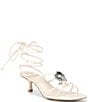 Gianni Bini x Cyd Morris The Minnie Leather Dangle Beaded Seashell Ankle Wrap Sandals - Image 1