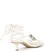 Gianni Bini x Cyd Morris The Minnie Leather Dangle Beaded Seashell Ankle Wrap Sandals - Image 2