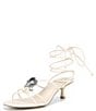Gianni Bini x Cyd Morris The Minnie Leather Dangle Beaded Seashell Ankle Wrap Sandals - Image 4