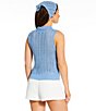 Gianni Bini x Cyd Morris The Bambi Sweater Knit Button Front Sleeveless Vest with Coordinating Head Scarf - Image 2