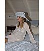 Gianni Bini x Cyd Morris The Leo Stripe Print Front Snap Brim Floppy Linen Hat - Image 4