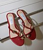 Gianni Bini x Cyd Morris The Miramar Leather Ornamented Toe Loop Sandals - Image 1