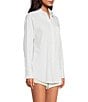 Color:White - Image 4 - x DANNIJO Chloe Button-Front Point Collar Cotton Long Sleeve Blouse