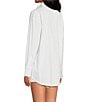 Color:White - Image 5 - x DANNIJO Chloe Button-Front Point Collar Cotton Long Sleeve Blouse
