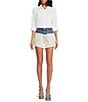 Color:White - Image 6 - x DANNIJO Chloe Button-Front Point Collar Cotton Long Sleeve Blouse