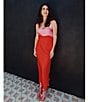 Gianni Bini x DANNIJO Helena Satin Two-Tone Color Block Scoop Neck Midi Slip Dress, Color:Red/Pink - Image 4