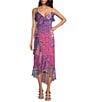 Gianni Bini x DANNIJO Isabella Printed V-Neck Sleeveless Ruffle Crinkle Chiffon Maxi Dress, Color:Purple Scarf - Image 1