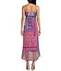 Gianni Bini x DANNIJO Isabella Printed V-Neck Sleeveless Ruffle Crinkle Chiffon Maxi Dress, Color:Purple Scarf - Image 2