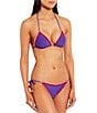 Gianni Bini x DANNIJO Kyla Solid Crochet Trim Side Tie Swim Bottom, Color:Royal Purple - Image 3