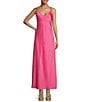 Gianni Bini x DANNIJO Sienna Sweetheart Neck Sleeveless Satin Slip Maxi Dress, Color:Carmine - Image 1