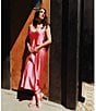 Gianni Bini x DANNIJO Sienna Sweetheart Neck Sleeveless Satin Slip Maxi Dress, Color:Carmine - Image 4