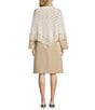 Gianni Bini x Hadley Greene Castleman Crochet Knit Boat Neck Fringe Trim Pullover Cape - Image 3