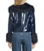 Gianni Bini x Hadley Greene Federica Coated Fur Trim Collared Long Sleeve Jacket - Image 3