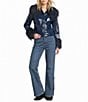 Gianni Bini x Hadley Greene Federica Coated Fur Trim Collared Long Sleeve Jacket - Image 4