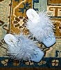Gianni Bini x Hadley Greene Florence Satin Feather Square Toe Mules - Image 1