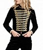 Gianni Bini x Hadley Greene McCombs Military Velvet Collared Long Sleeve Coordinating Band Jacket - Image 2