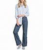 Gianni Bini x Hadley Greene Prince High-Rise Wide Leg Split-Hem Pin Hardware Denim Jeans - Image 5
