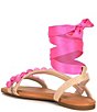 Color:Bisque/Flamingo - Image 4 - x Jess Southern Ashley Bead Detail Ankle Wrap Sandals