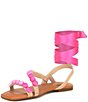 Color:Bisque/Flamingo - Image 5 - x Jess Southern Ashley Bead Detail Ankle Wrap Sandals