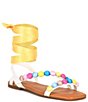 Color:Multi - Image 2 - x Jess Southern Ashley Rainbow Bead Detail Ankle Wrap Sandals