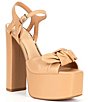 Color:DK SIERRA TAN - Image 2 - X Jess Southern Carrie Knotted Bow Platform Sandals