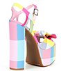 Color:Multi - Image 3 - x Jess Southern Carrie Plaid Knotted Bow Platform Sandals