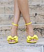 Color:Lemon Custard - Image 1 - x Jess Southern Claris Satin Bow Dress Sandals